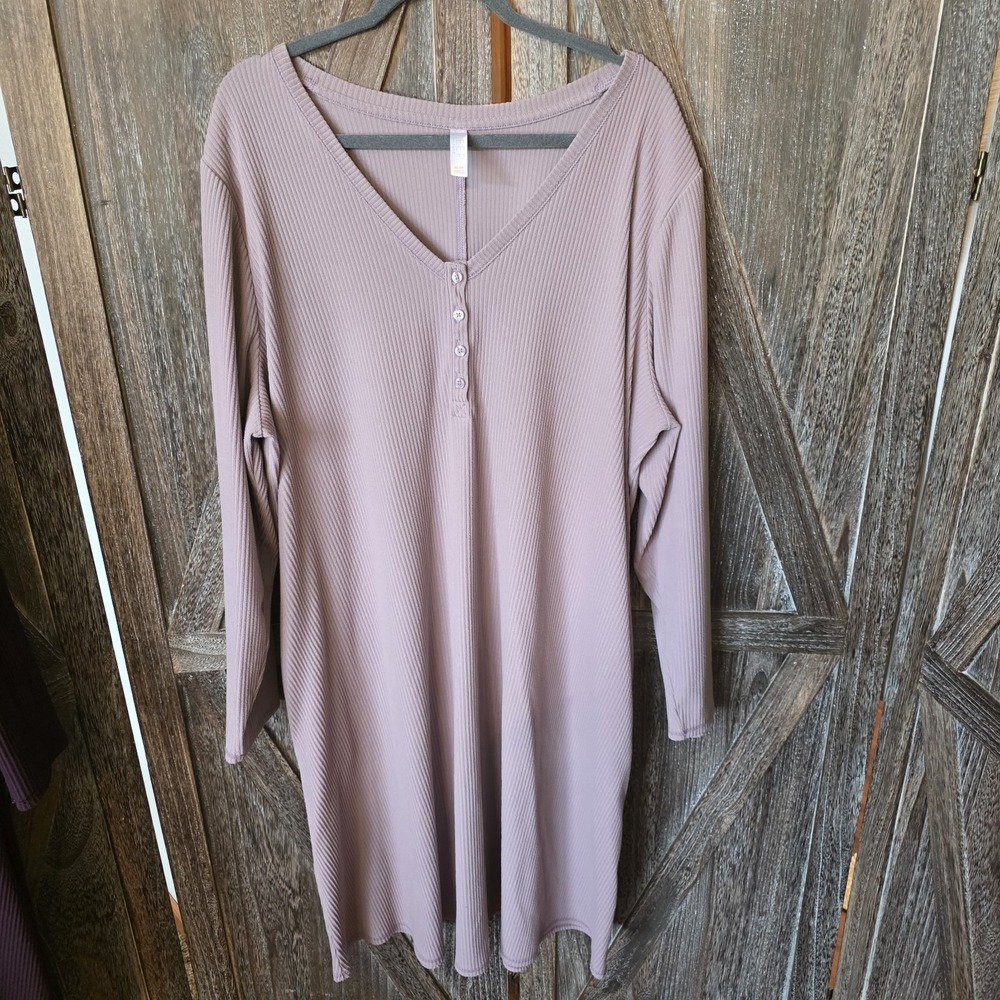 Lane Bryant Cacique Pajamas Women's Size 22/24 Blush Pink Sleep Shirt Long